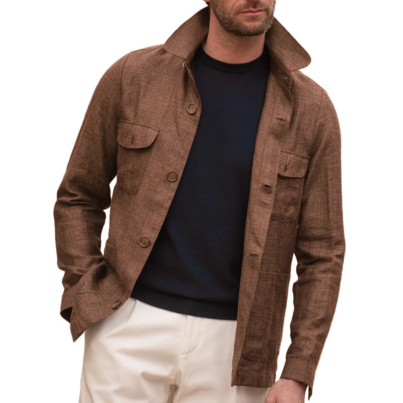 SOREN | Linen jacket with lapel collar