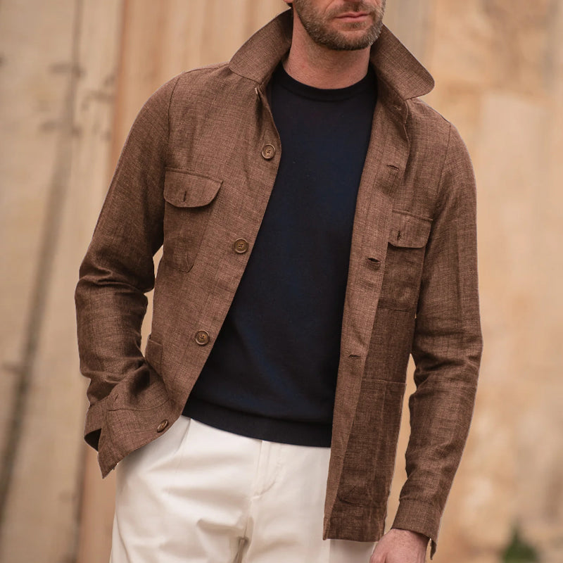 SOREN | Linen jacket with lapel collar