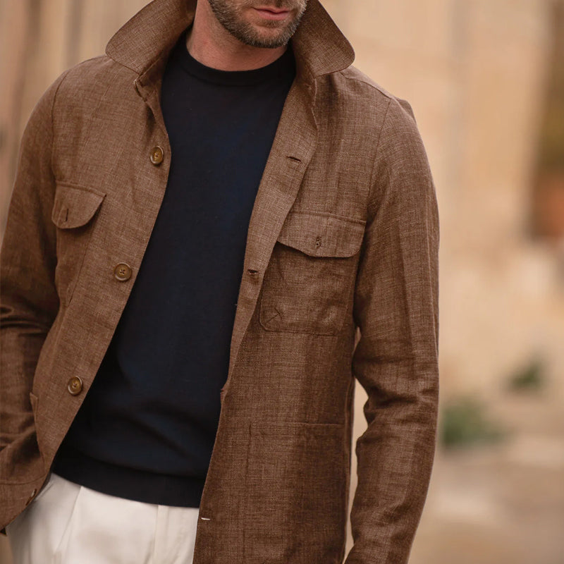 SOREN | Linen jacket with lapel collar