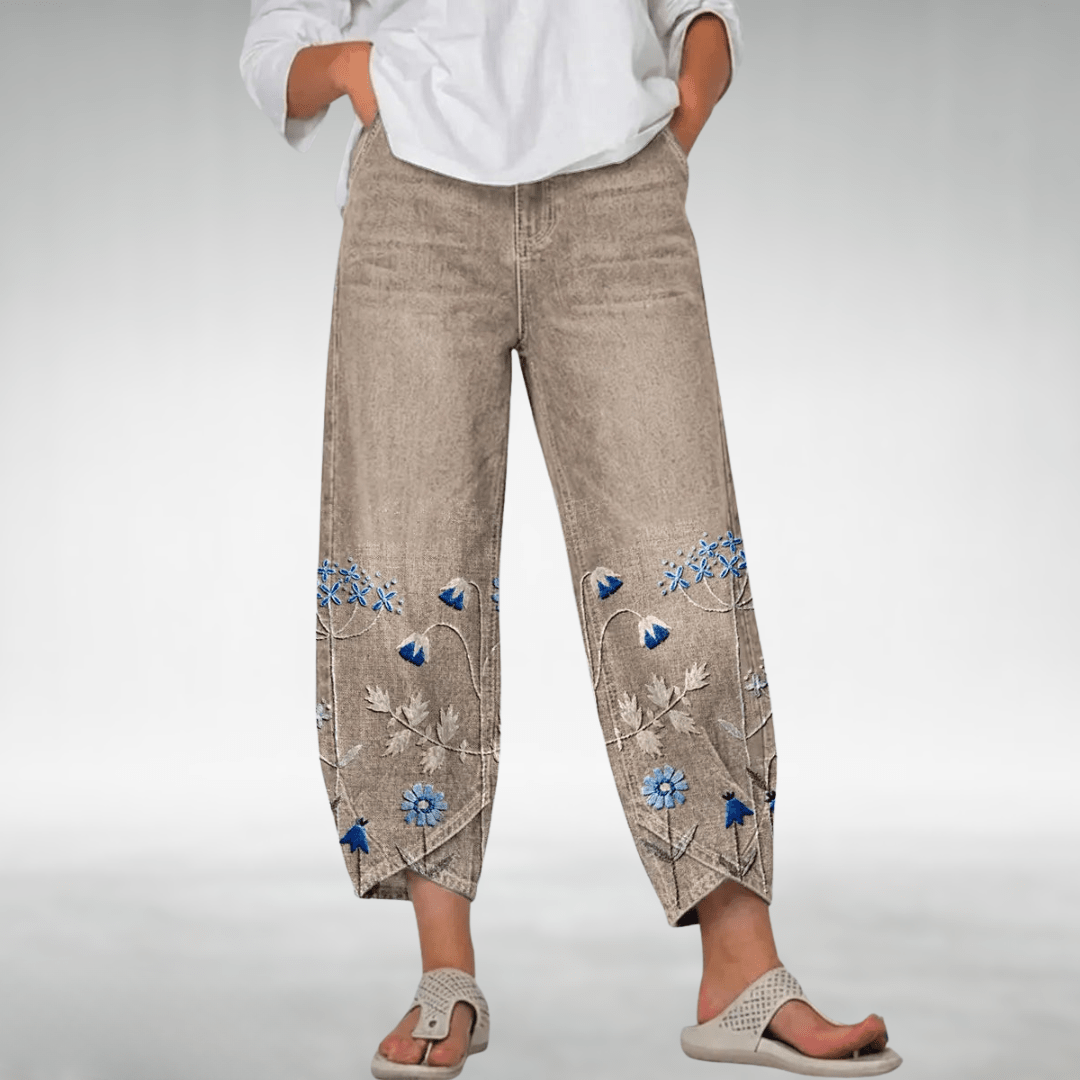 EVIE | Wide-leg pants with floral print - Liora Melbourne