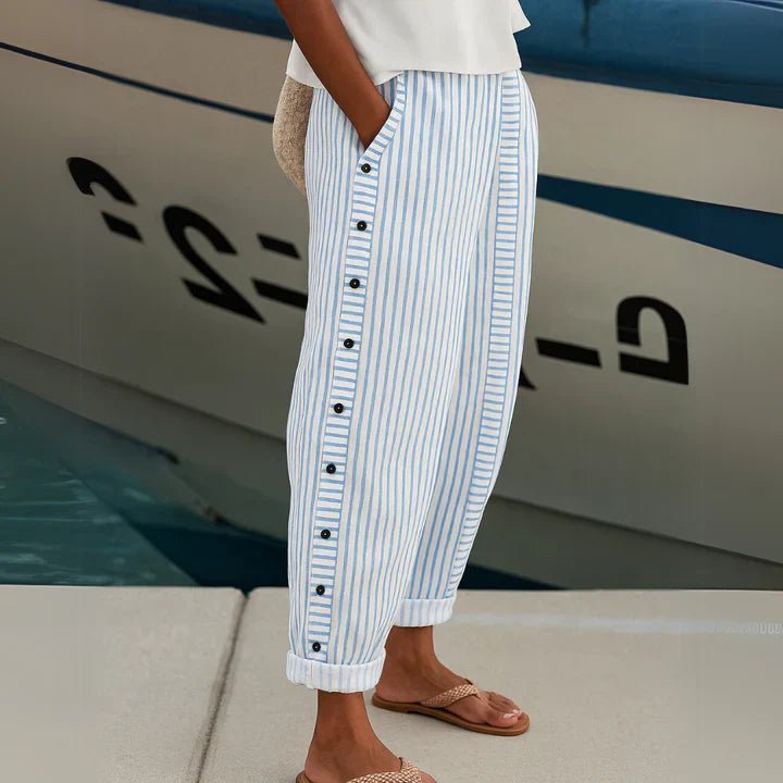 MEGAN | Trousers with nautical stripe - Liora Melbourne