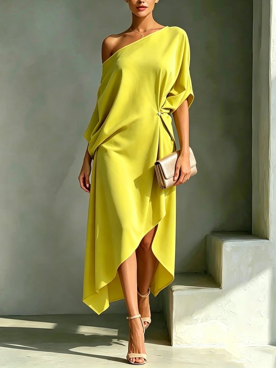 CAMILA | Rochie midi asimetrică elegantă - Liora București