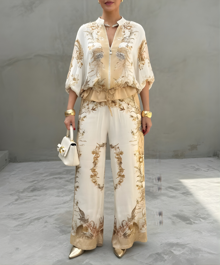 LEILA | Two-piece set with wide-leg trousers