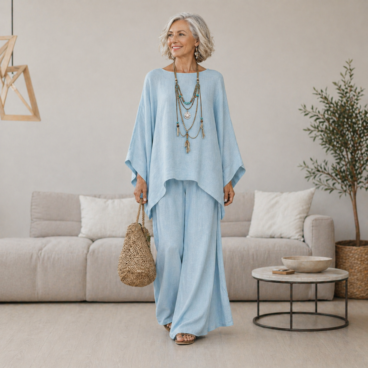 ISABELLE | Set with wide-leg pants