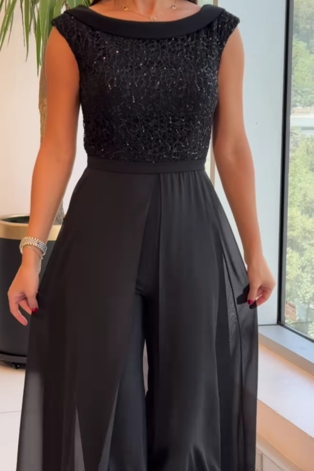 FONTELLA | Jumpsuit with sequin bodice