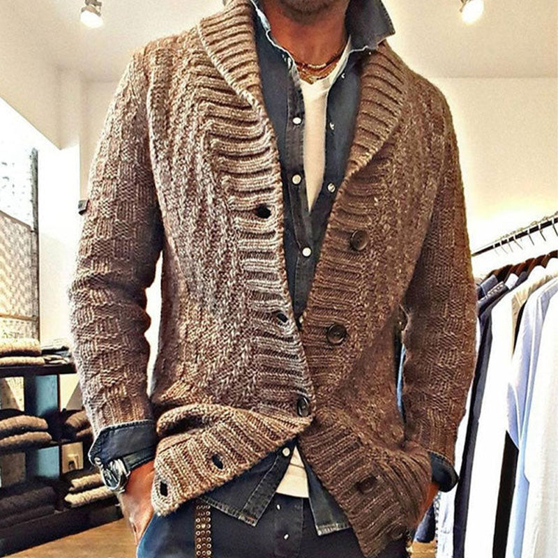 CARTER | Knit cardigan jacket with lapel collar