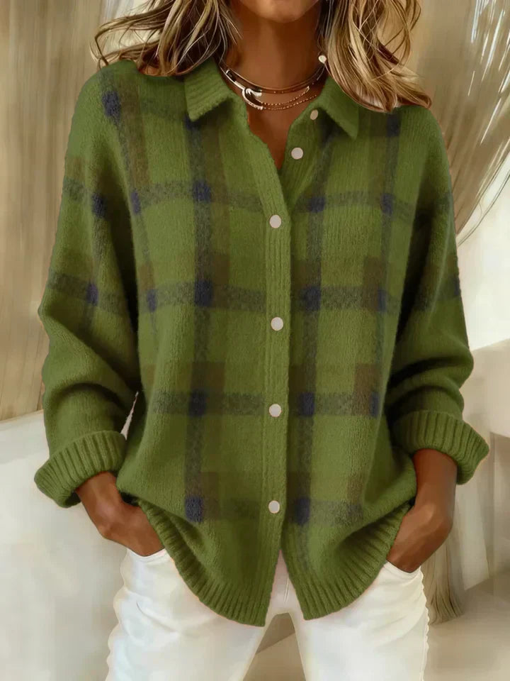 DANIQUE | Jumper with contrast plaid pattern