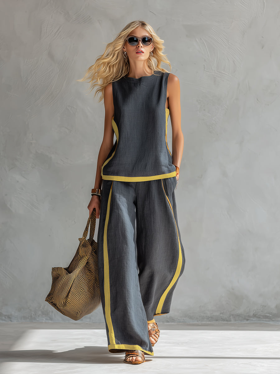 SHANIA | Set with wide-leg trousers
