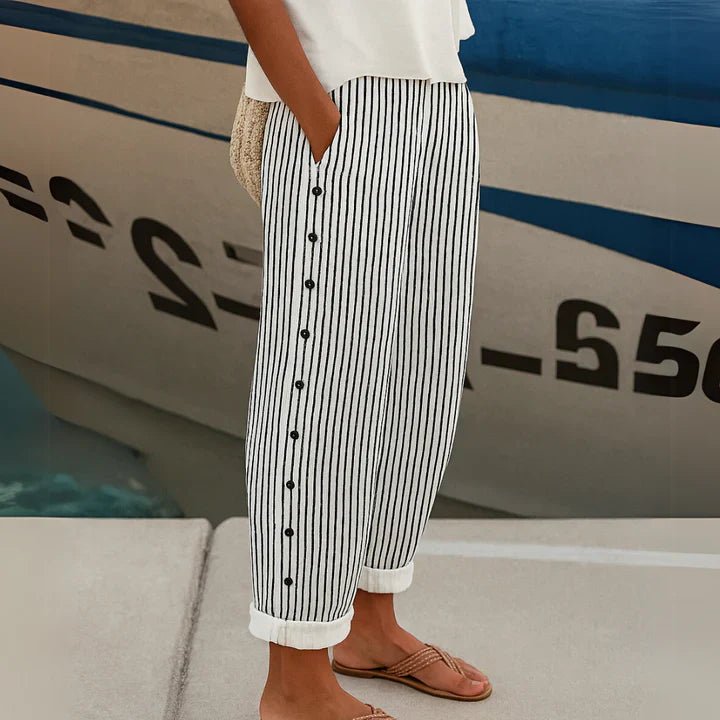 MEGAN | Trousers with nautical stripe - Liora Melbourne