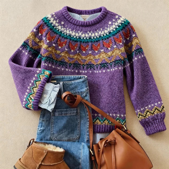 CHLOE | Knit jumper with Nordic pattern