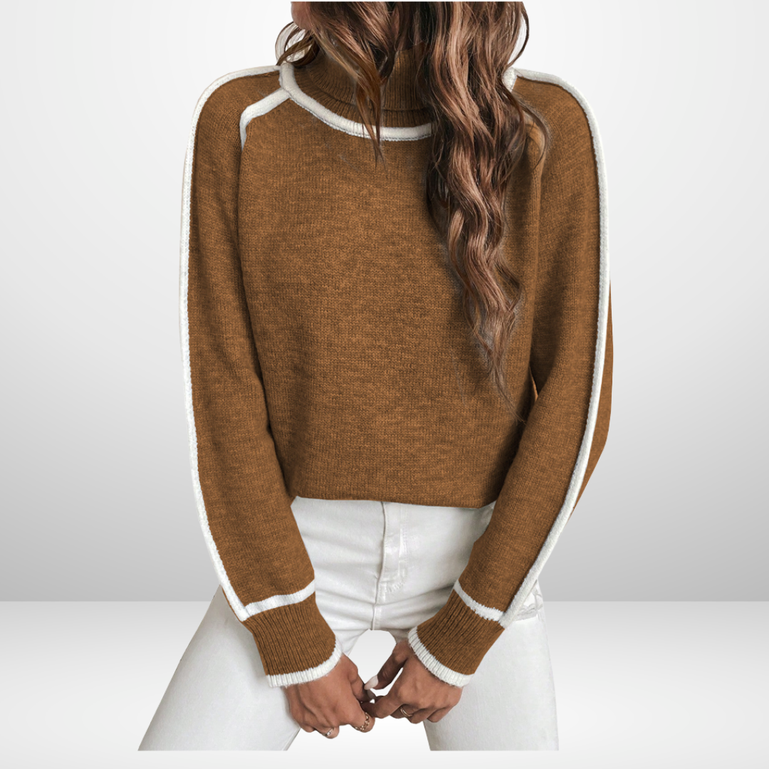 VERA | Turtleneck jumper with pattern detail