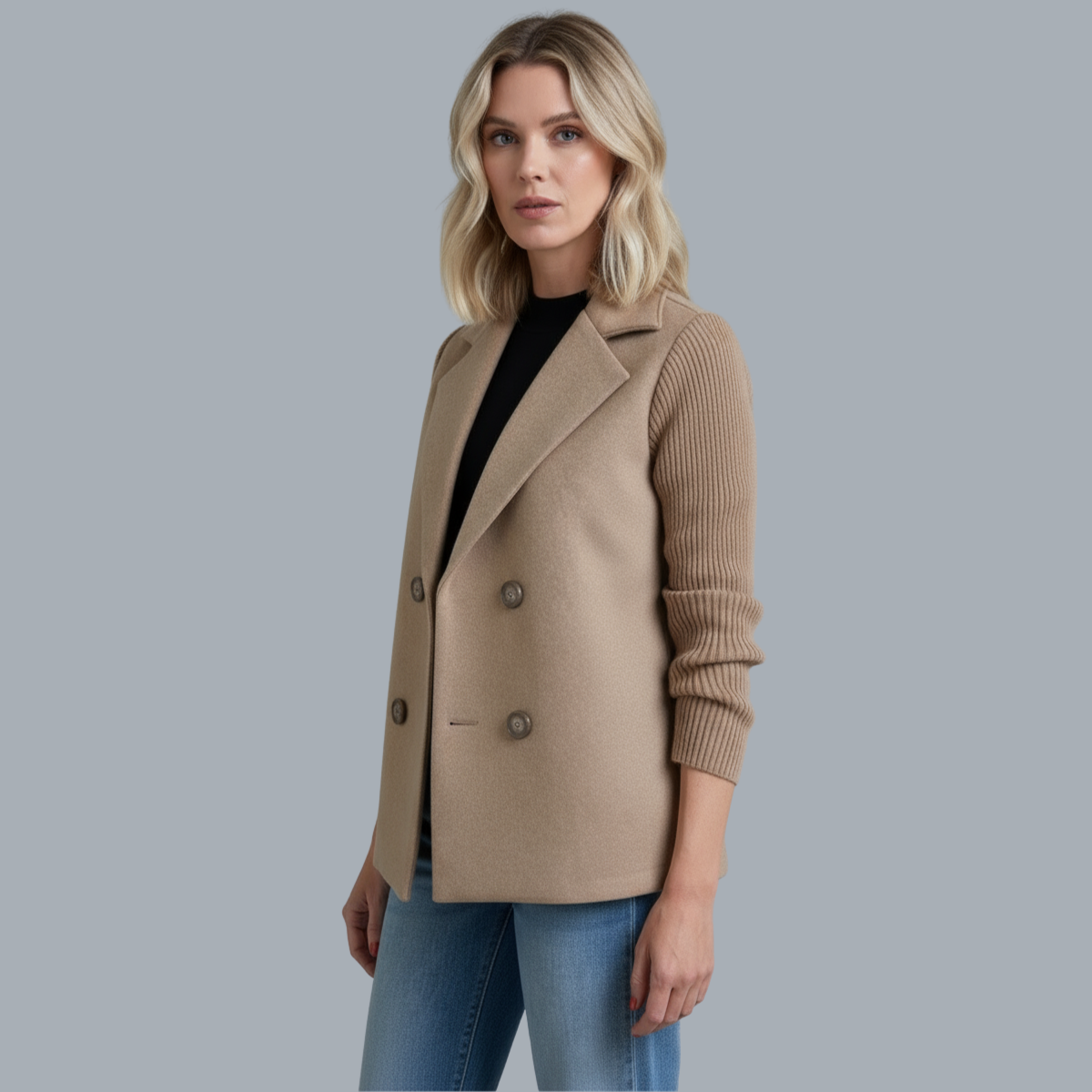 SASHA | Ribbed blazer coat