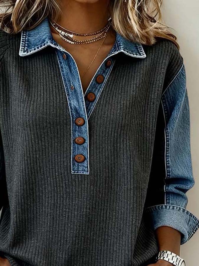 HOLLY | Pullover jumper with contrast stitching
