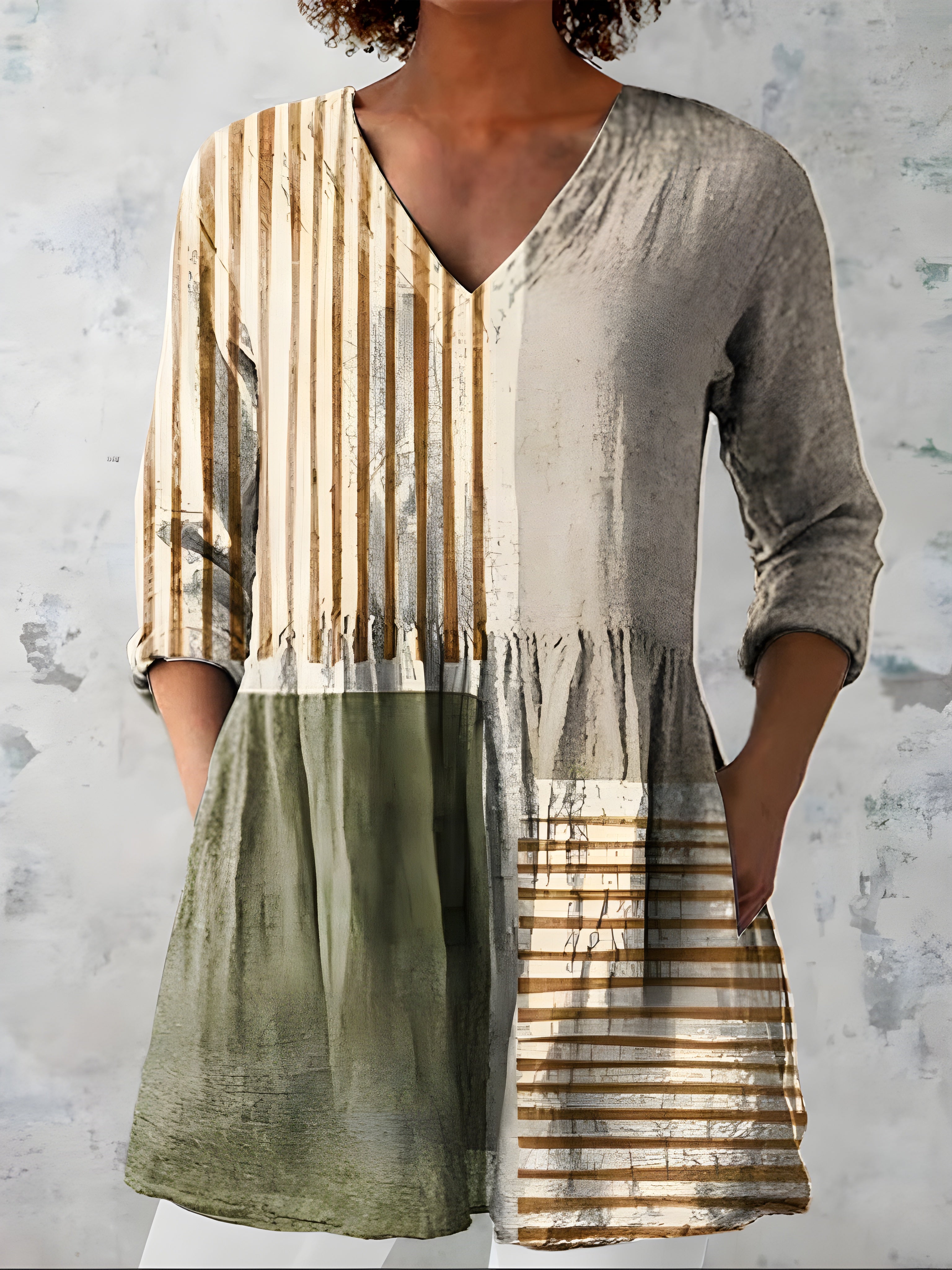NATALIE | Long blouse with V-neck