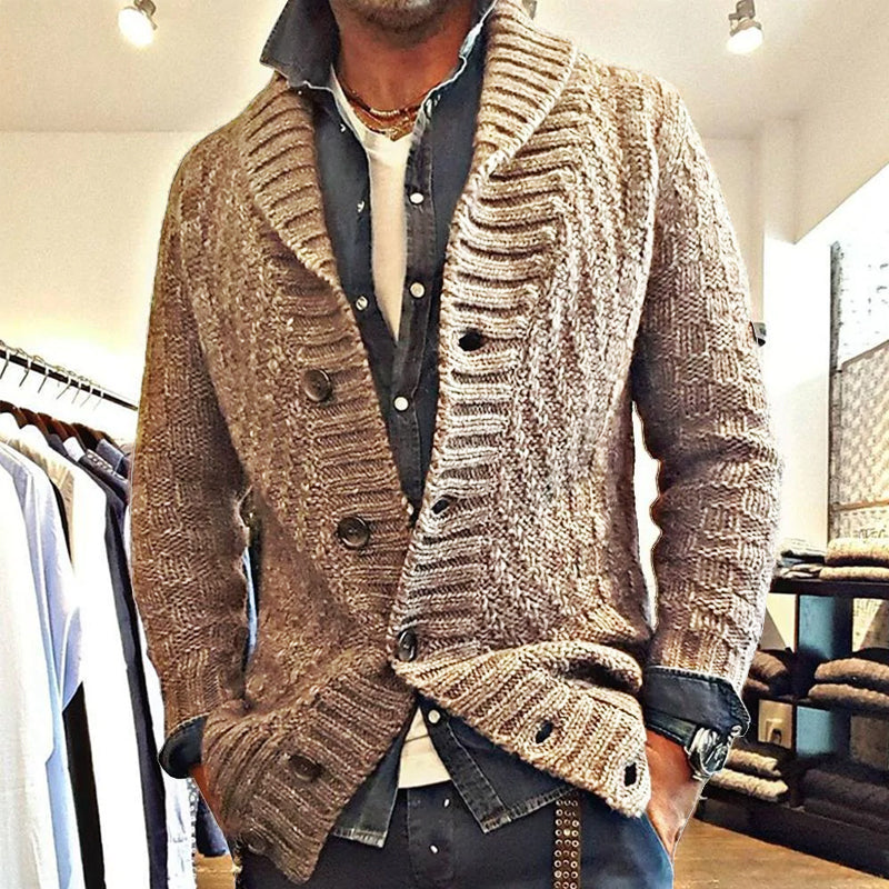CARTER | Knit cardigan jacket with lapel collar