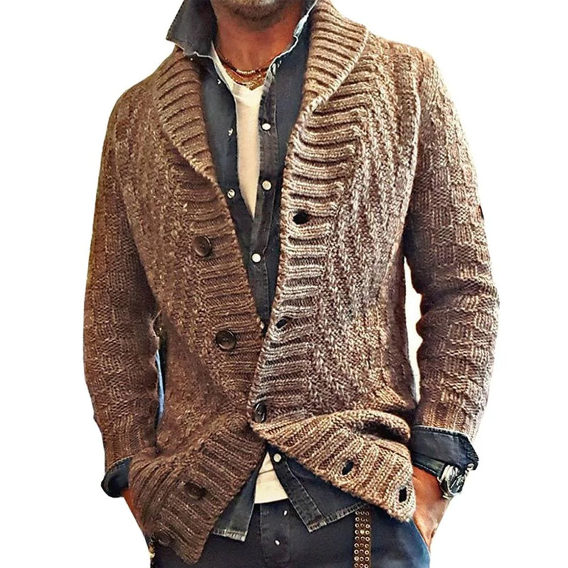 CARTER | Knit cardigan jacket with lapel collar
