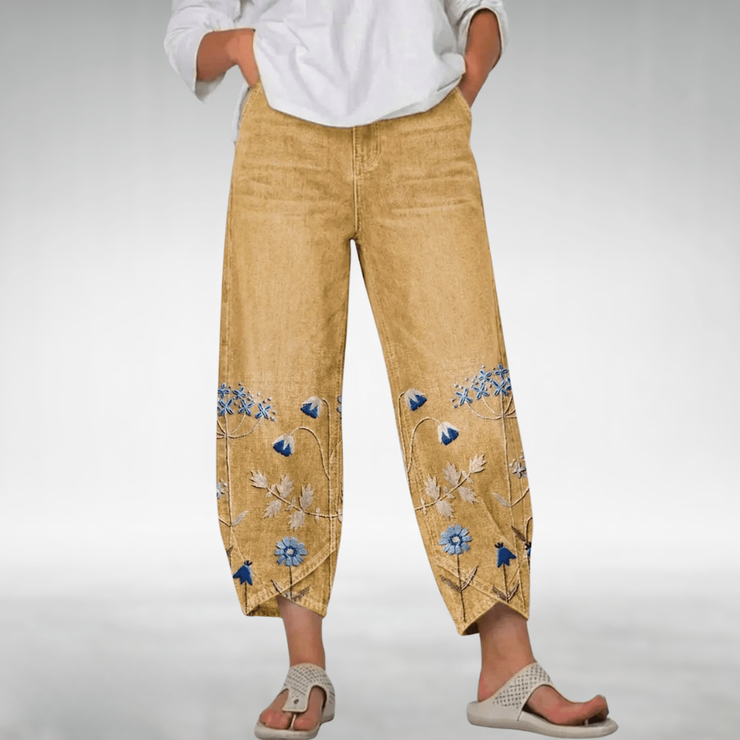 EVIE | Wide-leg pants with floral print - Liora Melbourne