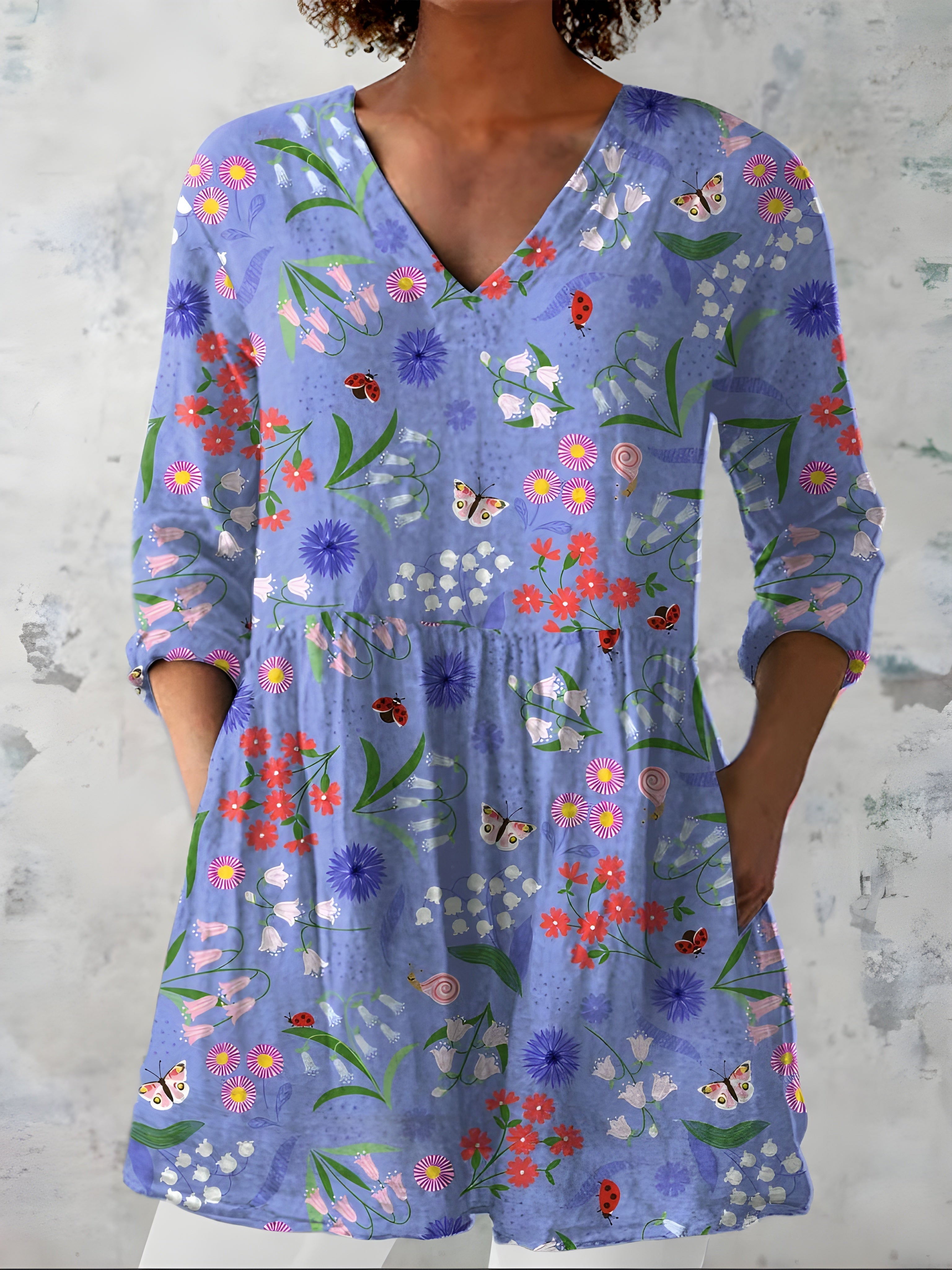 JOSIE | Long blouse with V-neck