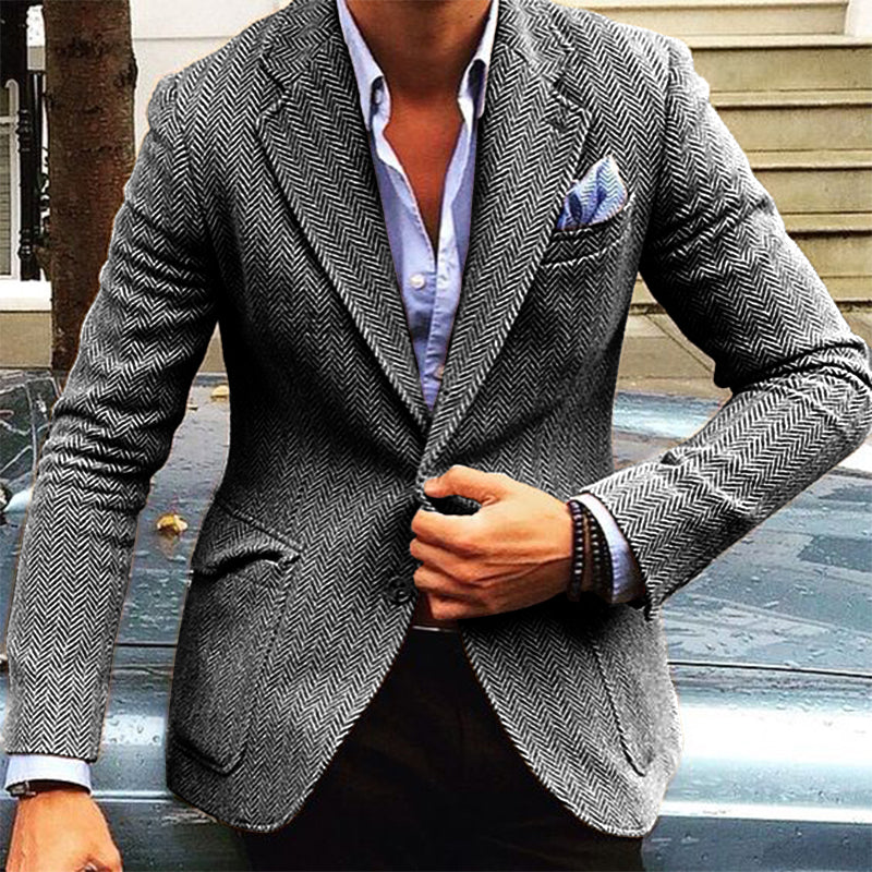 THEO | Blazer with herringbone pattern