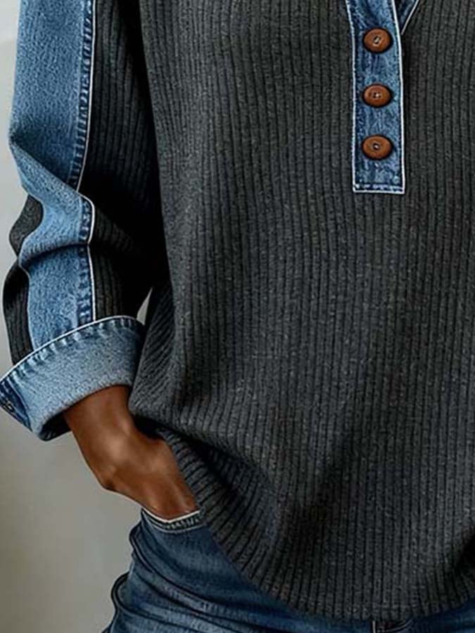 HOLLY | Pullover jumper with contrast stitching
