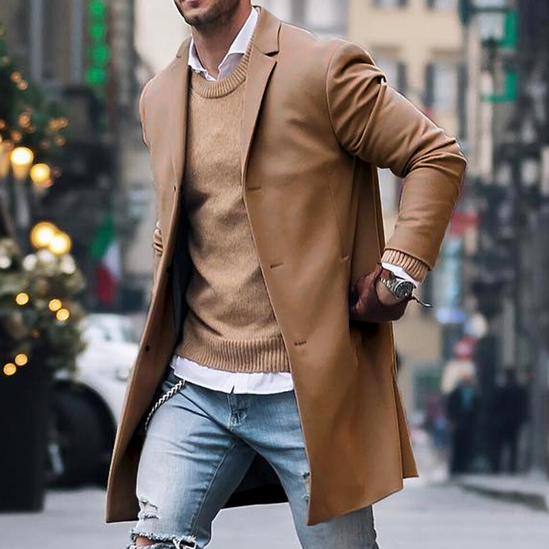 ADRIAN | Mid-length coat with notch lapel