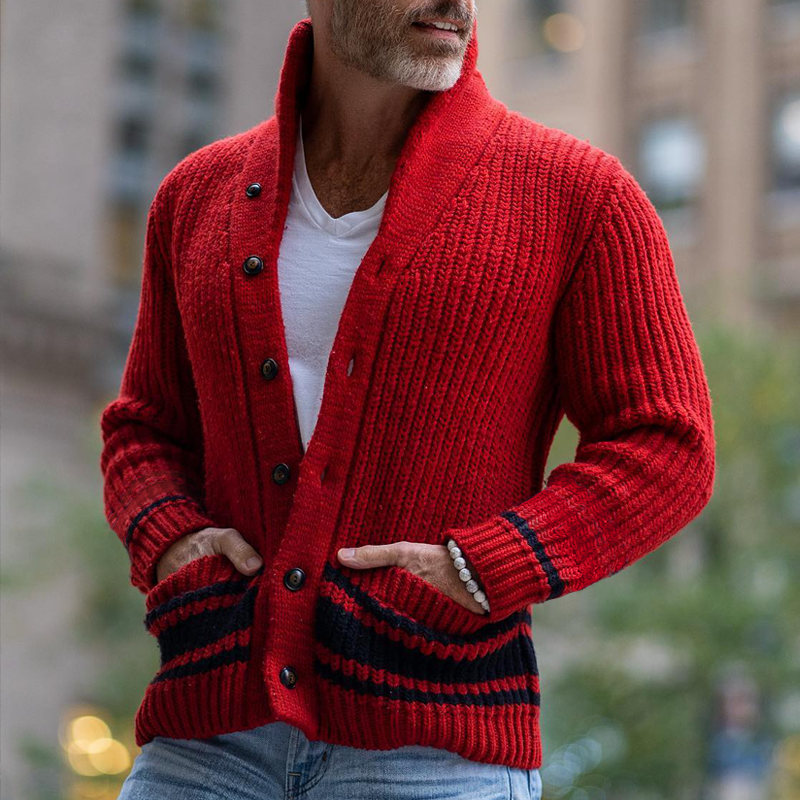FELIX | Cardigan with colourblock stripes