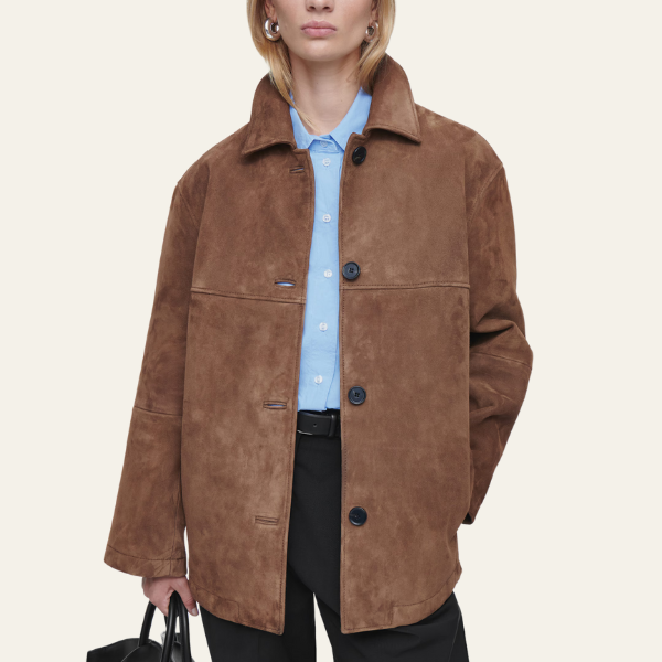 MORGAN | Jacket with collared suede finish