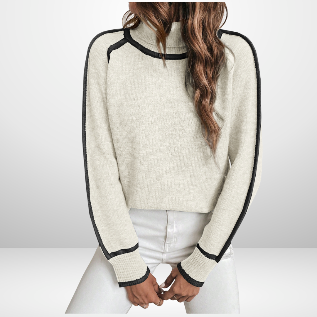 VERA | Turtleneck jumper with pattern detail