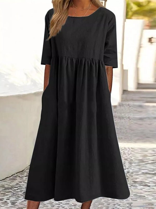 LORENA | Rochie midi plisată cu buzunare - Liora București