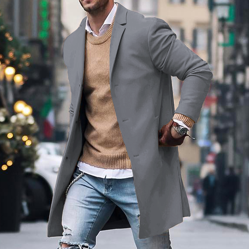 ADRIAN | Mid-length coat with notch lapel