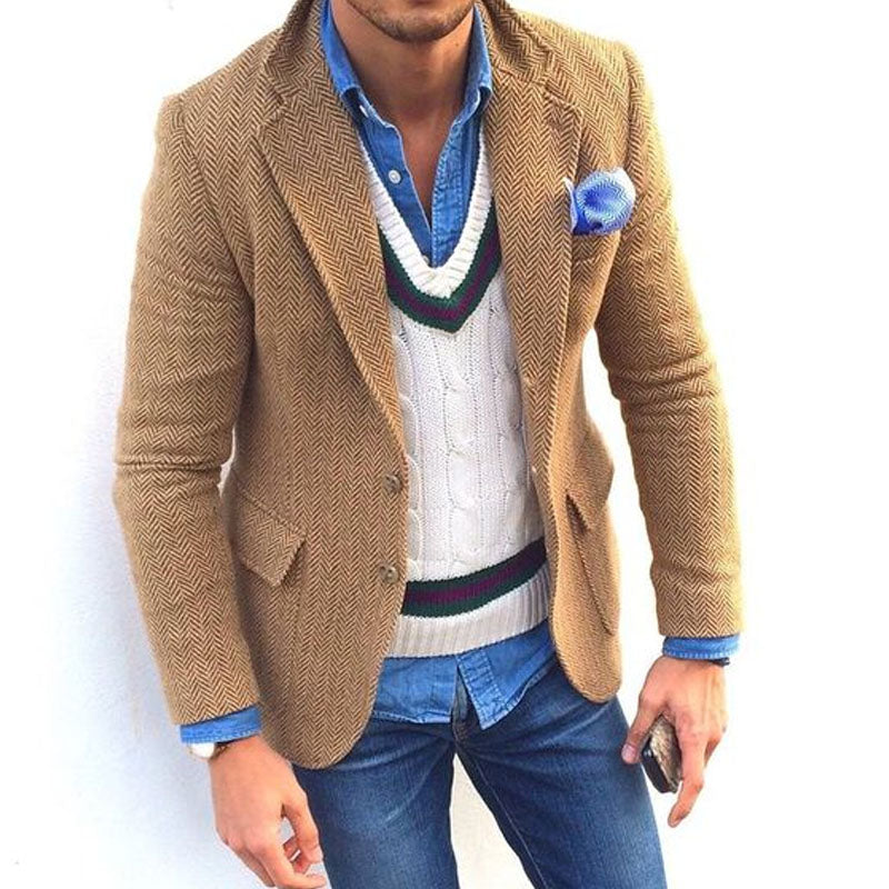 THEO | Blazer with herringbone pattern