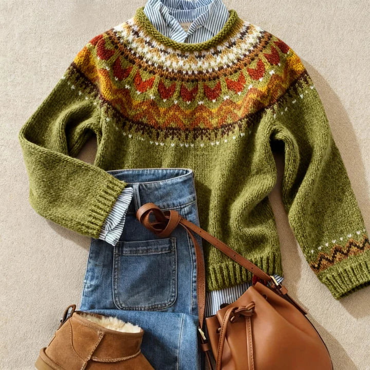LARA | Knit jumper with Nordic pattern