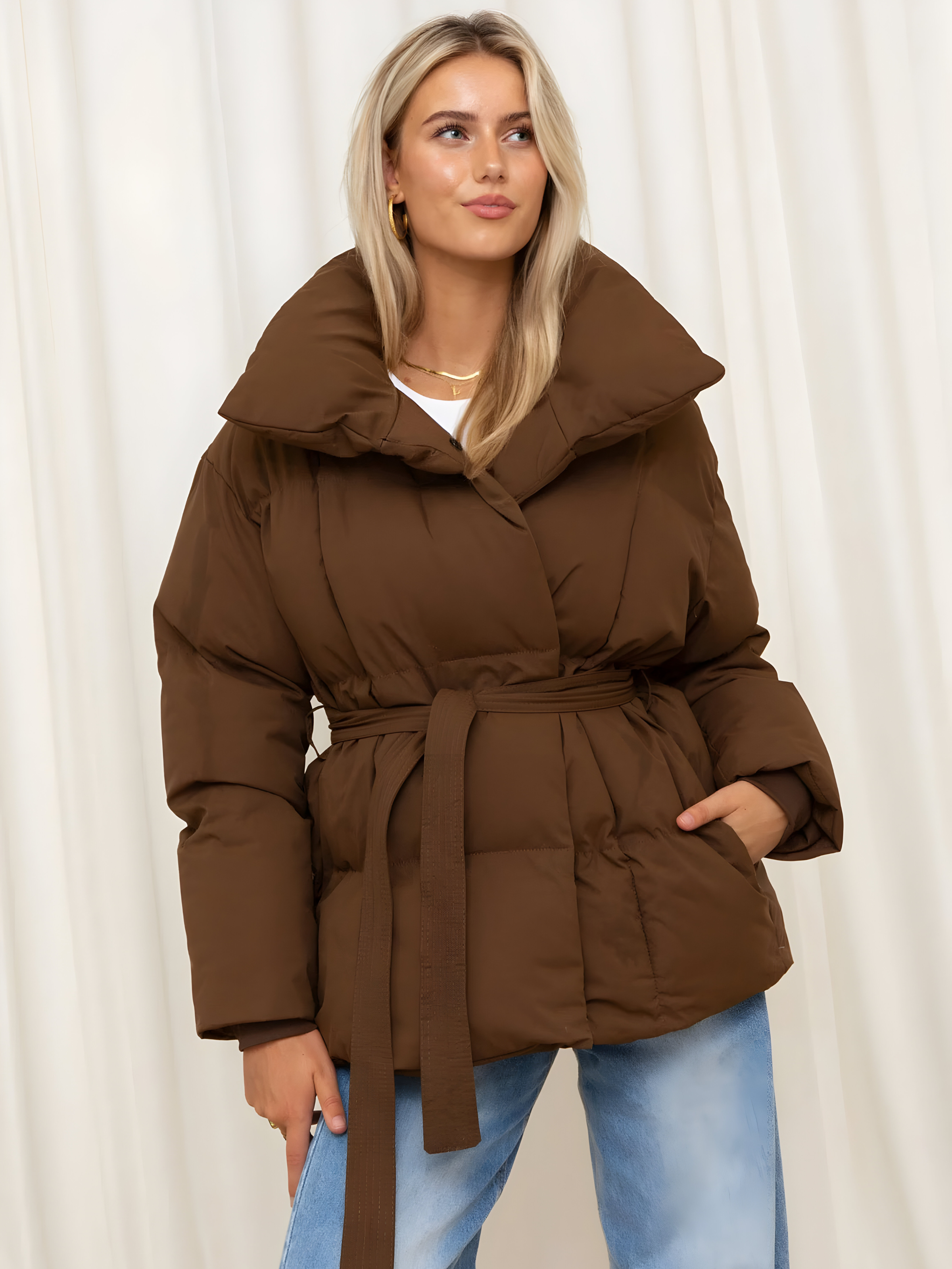 HARPER | Quilted coat with belt