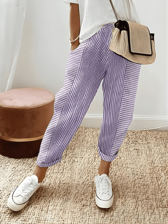 DAHLIA | Trousers with striped pattern - Liora Melbourne