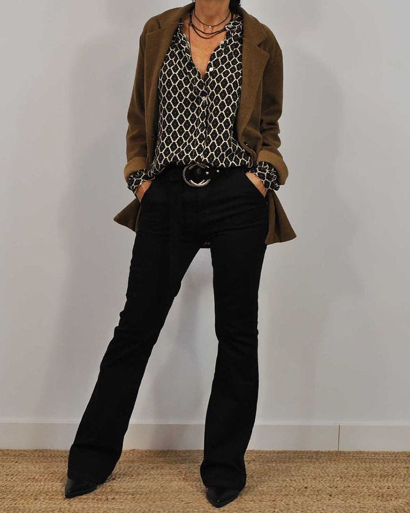 ELLIE | Midi shirt with V-neck