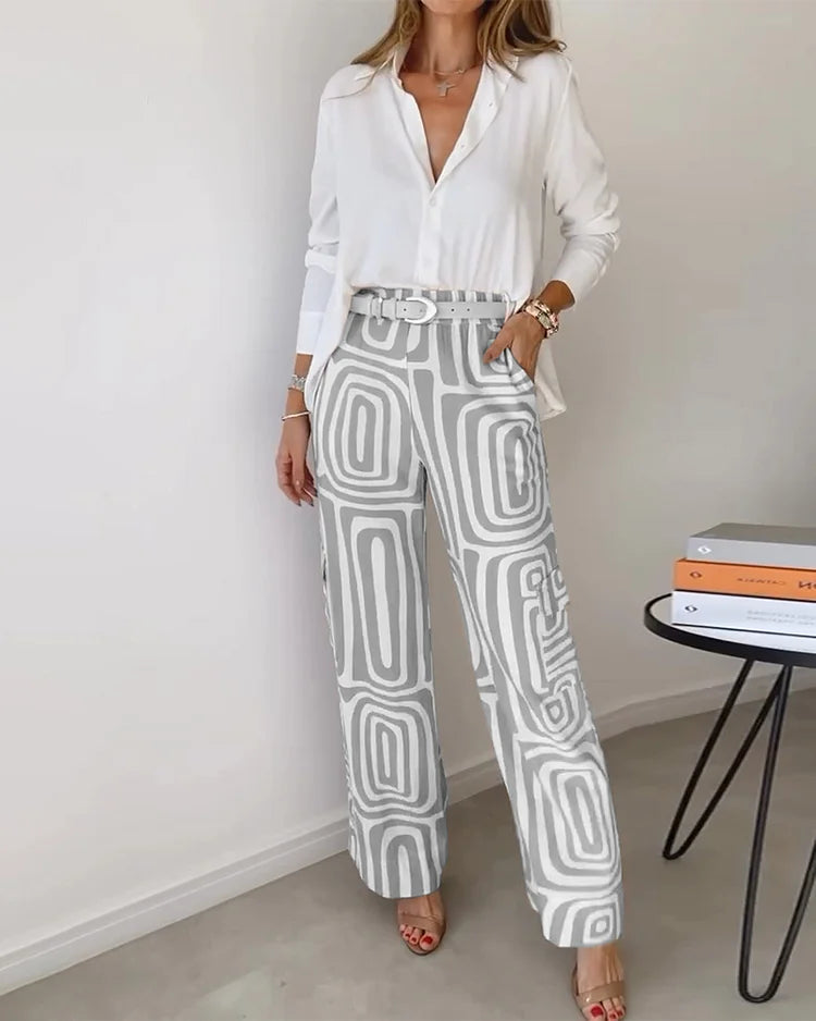 BROOKE | Set with relaxed-fit blouse and pants