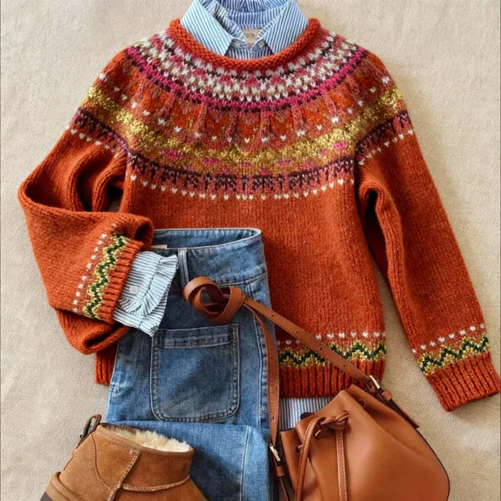 SIMONA | Knit jumper with Nordic pattern