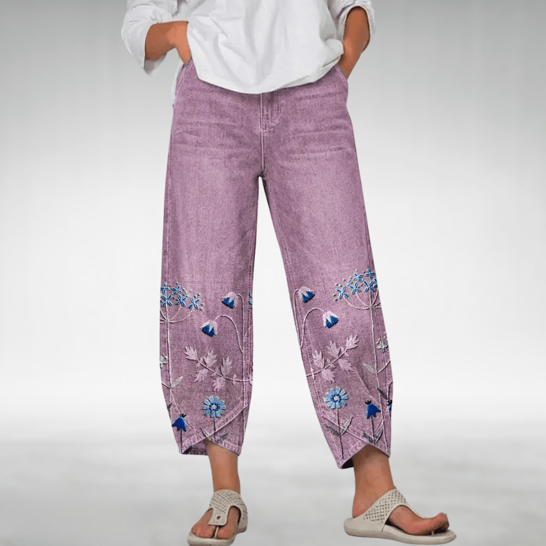 EVIE | Wide-leg pants with floral print - Liora Melbourne