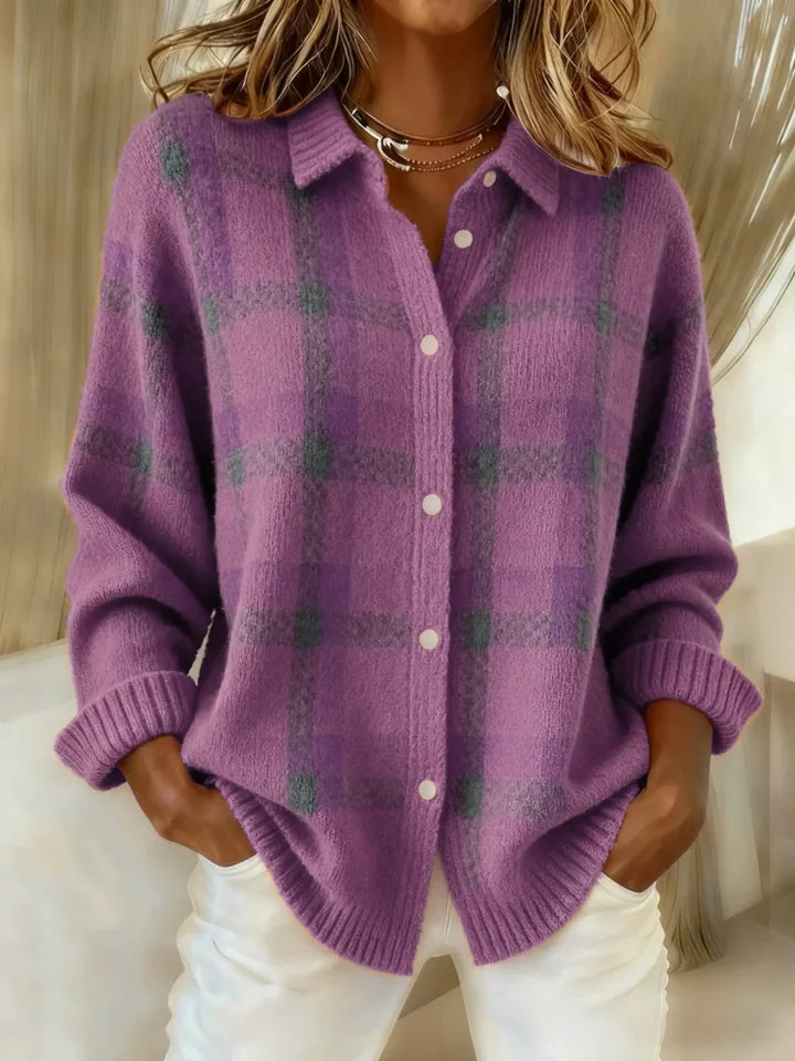 DANIQUE | Jumper with contrast plaid pattern
