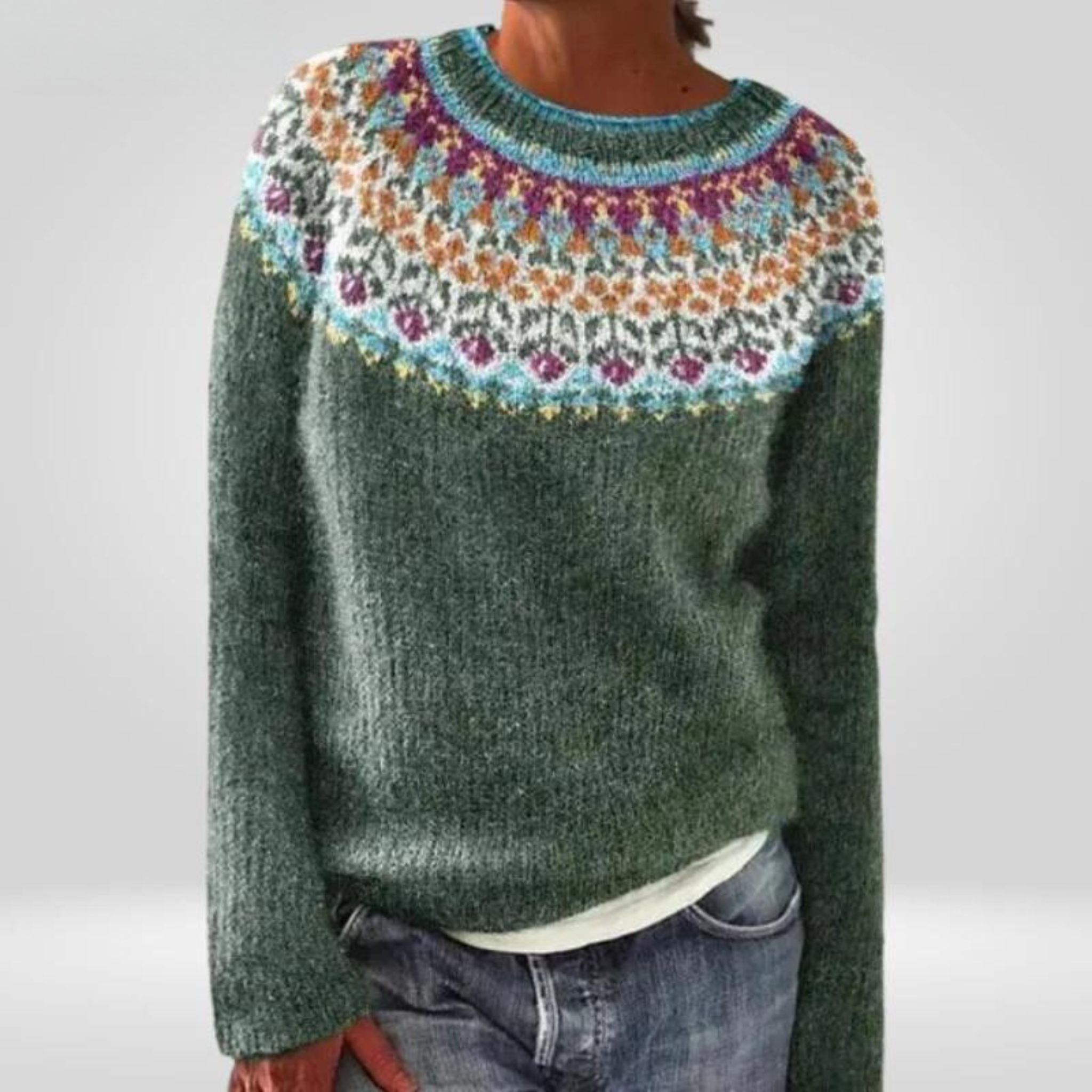 BRITTANY | Icelandic jumper with patterned knit