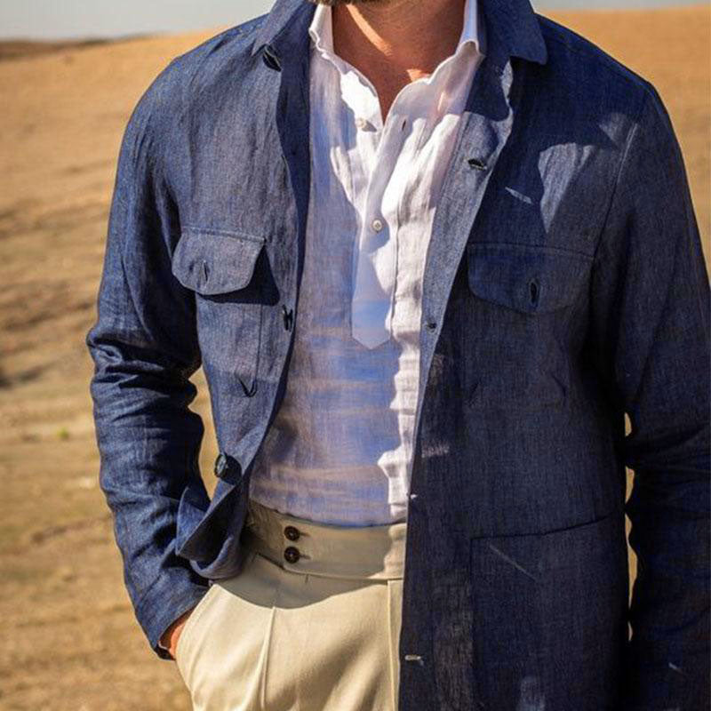 SOREN | Linen jacket with lapel collar