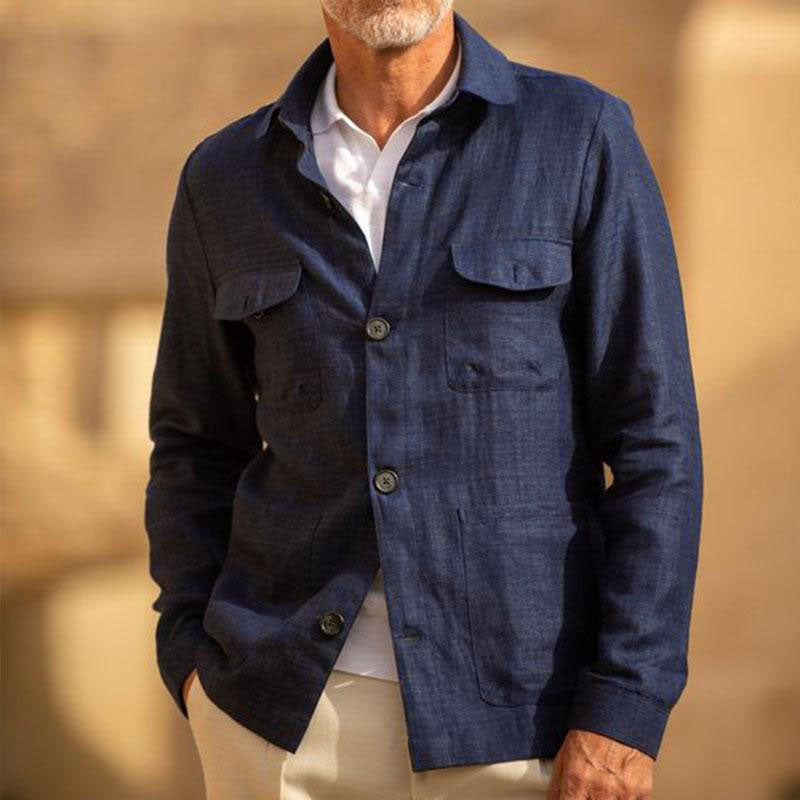 SOREN | Linen jacket with lapel collar