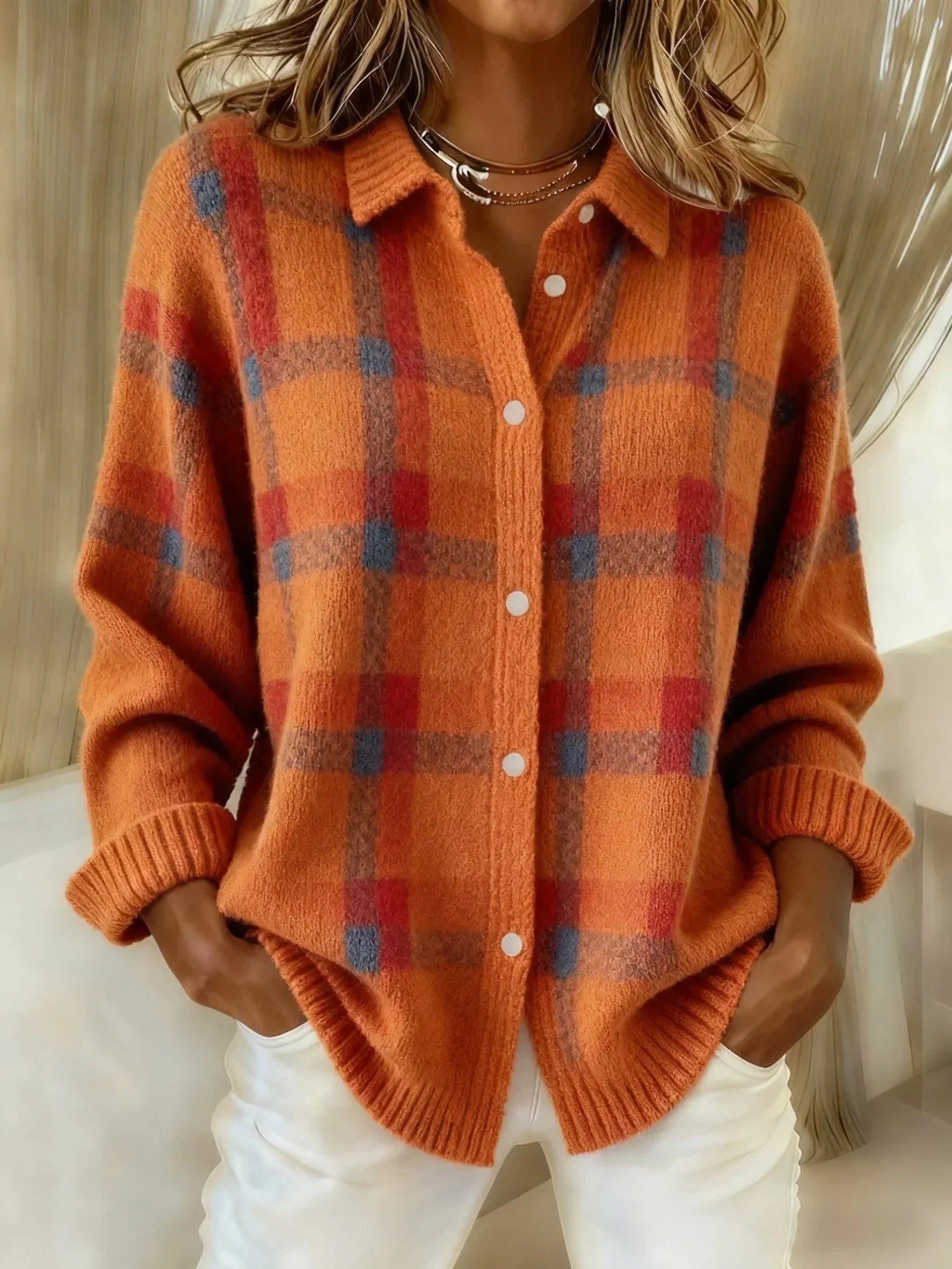 FREYA | Jumper with retro check pattern