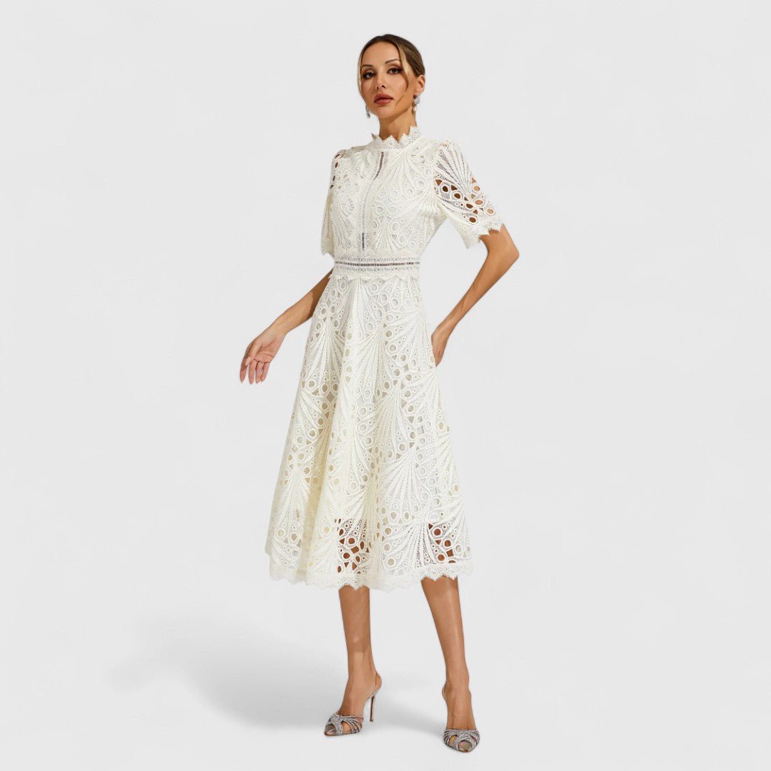 LYDIA | Rochie midi cu dantelă - Liora București