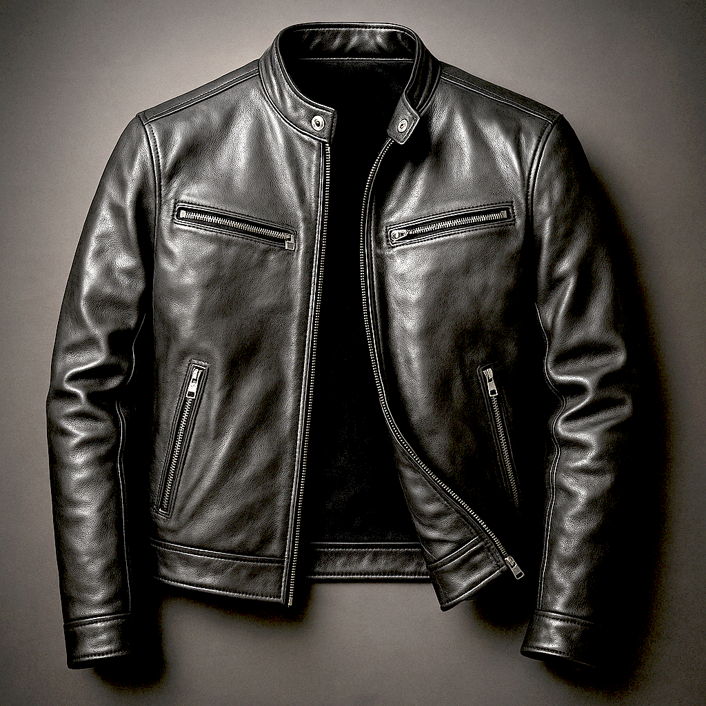 BLAKE | Leather jacket with vintage design