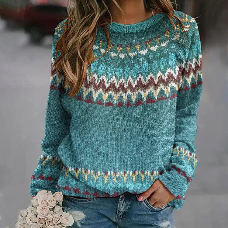 SOFIA | Icelandic jumper with patterned knit