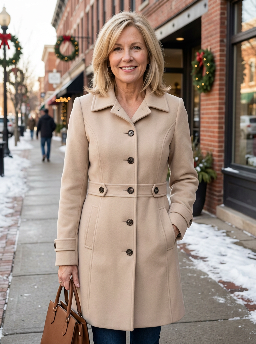 IRENE | Wool-blend coat with button front