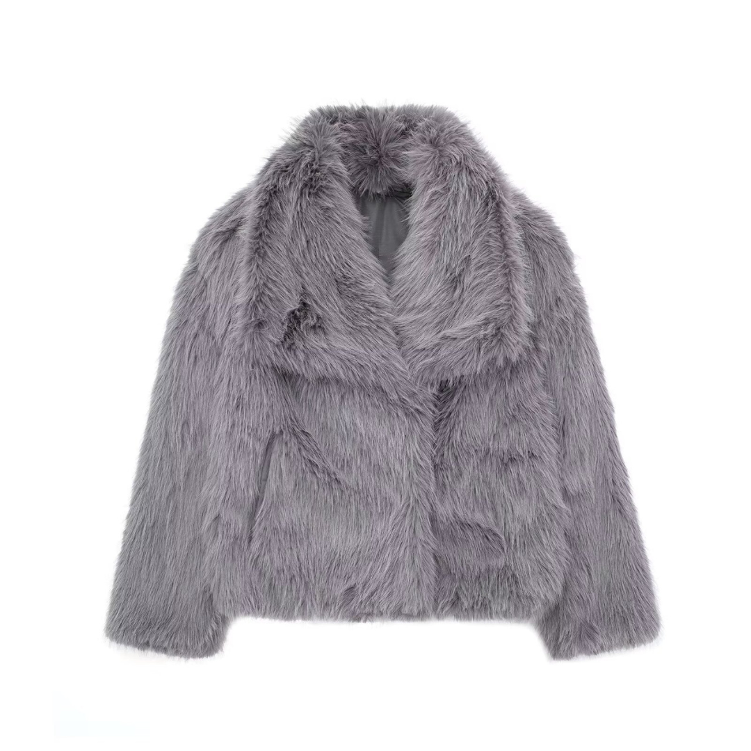 SCARLETT | Faux fur coat with hood