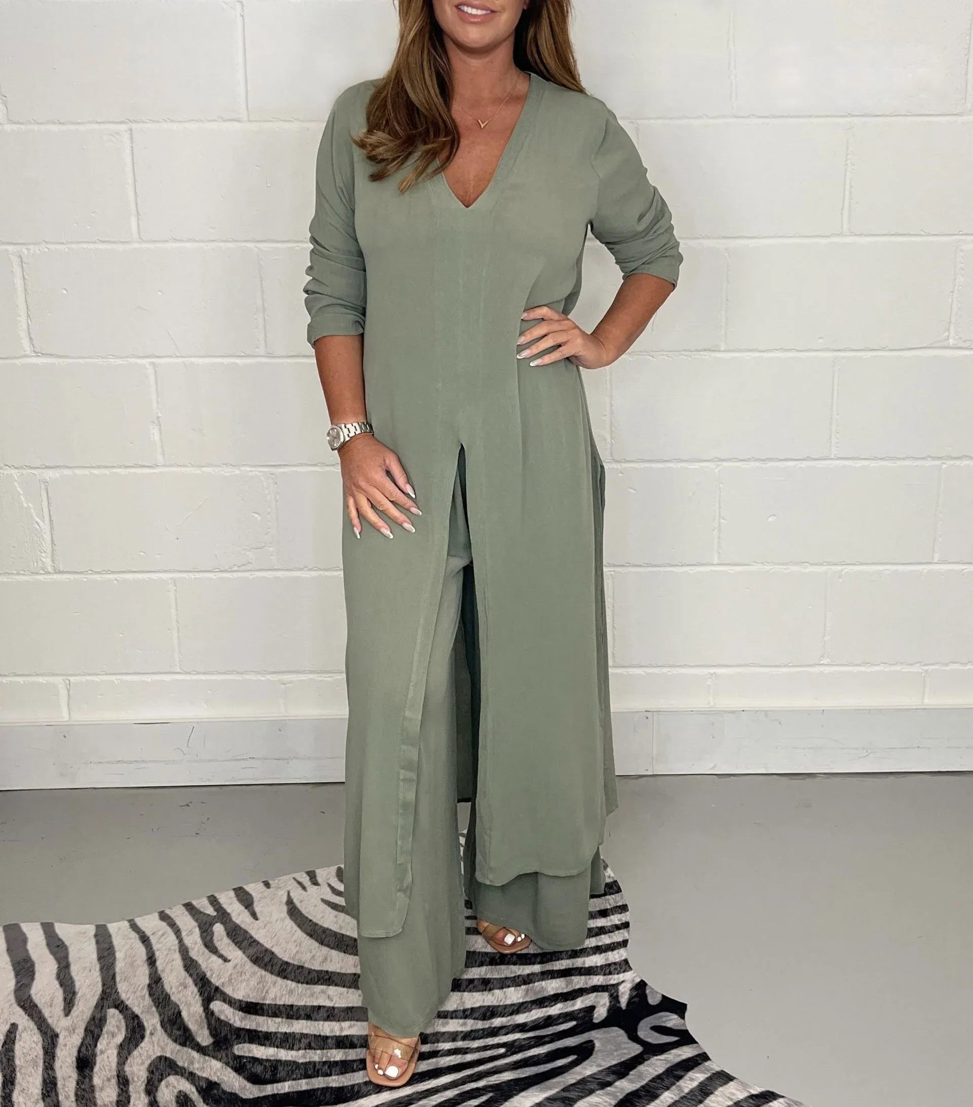 CHERLY | Set with wide-leg trousers