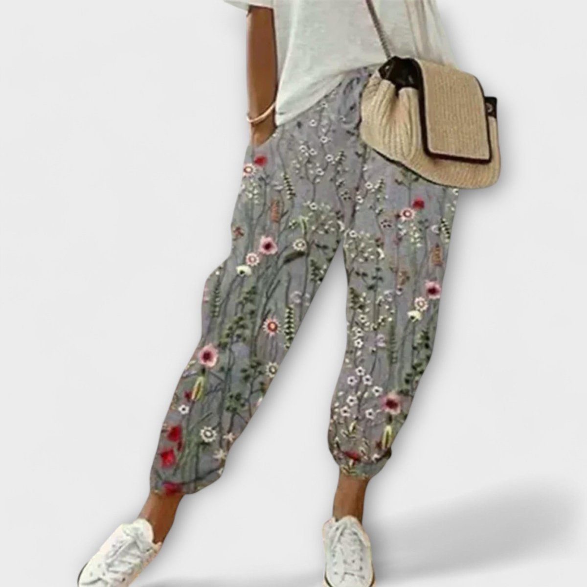 PAULINA | Trousers with relaxed linen-cotton blend - Liora Melbourne